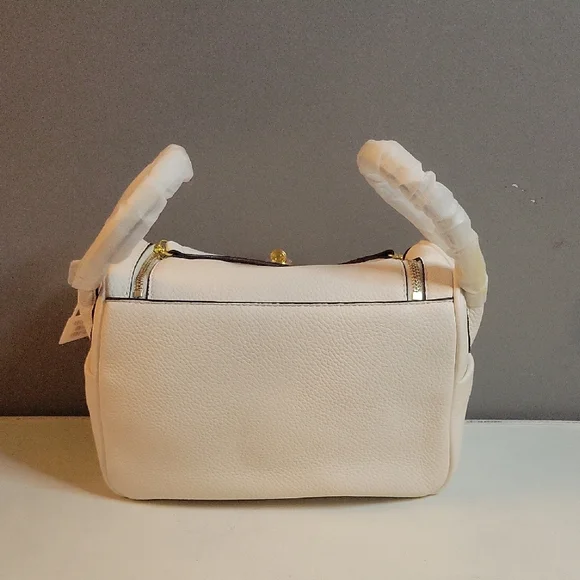 White Leather Doctor Bag w/ Gold Hardware NWT - Picture 2 of 11
